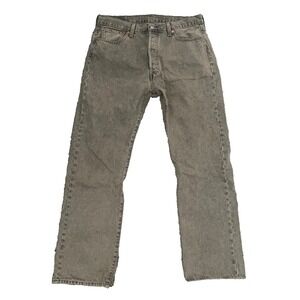 Levi's 501 Button Fly Jeans 36 x 32 Brown Beige  Acid Wash Original Straight Leg